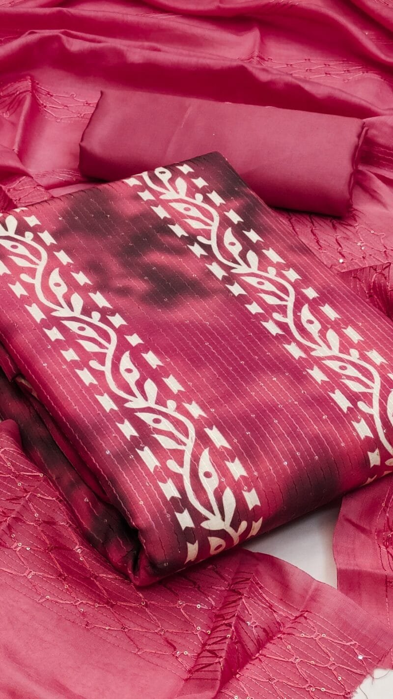 Muslin Croset Work with Print Wholesale Dress Material