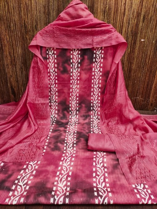 Muslin Croset Work with Print Wholesale Dress Material