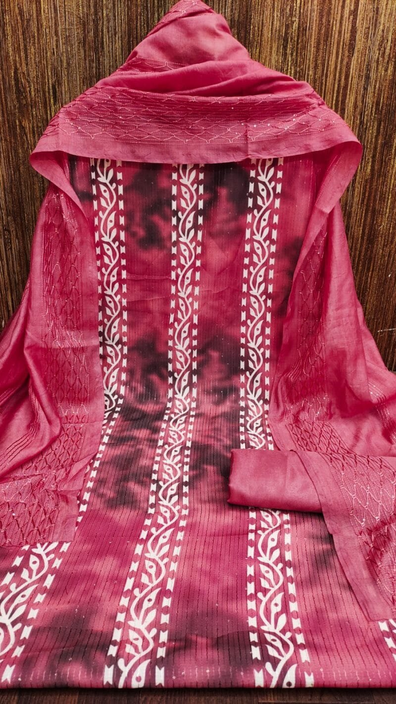 Muslin Croset Work with Print Wholesale Dress Material