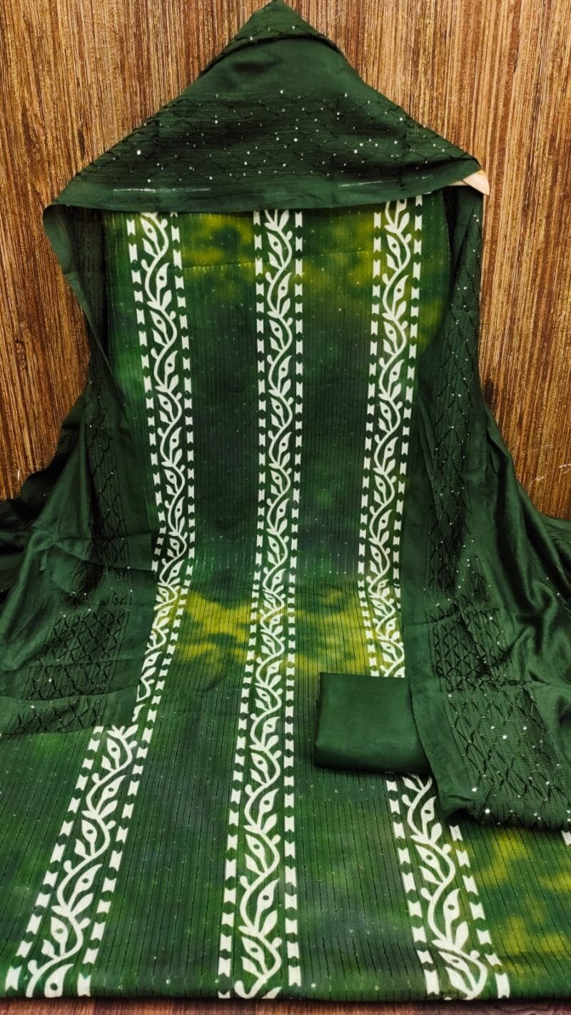 Muslin Croset Work with Print Wholesale Dress Material