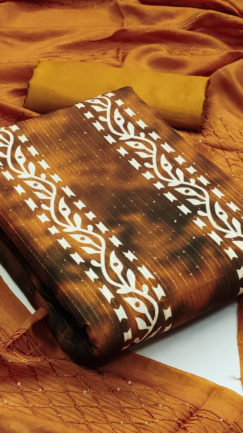 Muslin Croset Work with Print Wholesale Dress Material