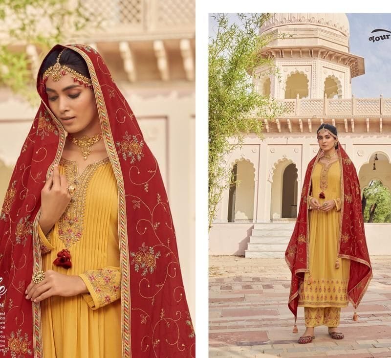 Mutiyar Your Choice Long Peplum With Heavy Dupatta