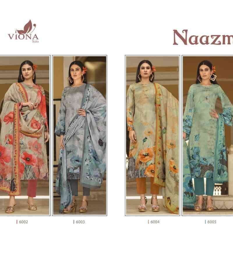 Naazma Viona Suits Mulmul Cotton Digital Printed