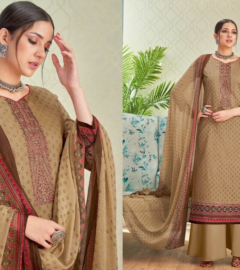 Naureen Harshit Fashion Pure Cambric Cotton Print with Embroidery