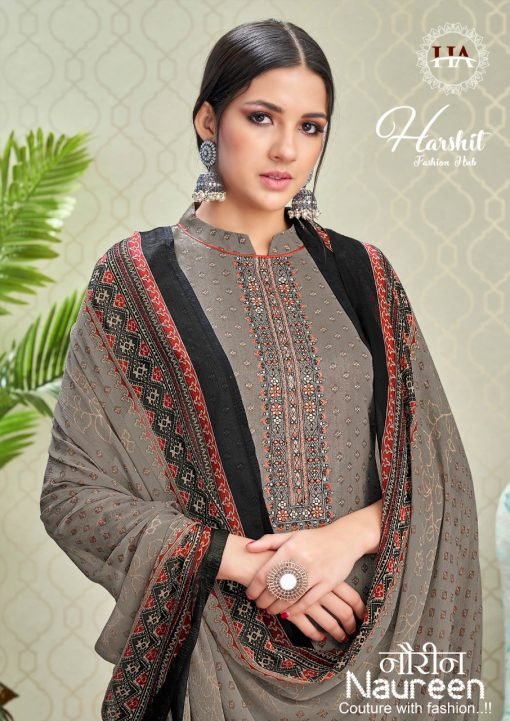 Naureen Harshit Fashion Pure Cambric Cotton Print with Embroidery