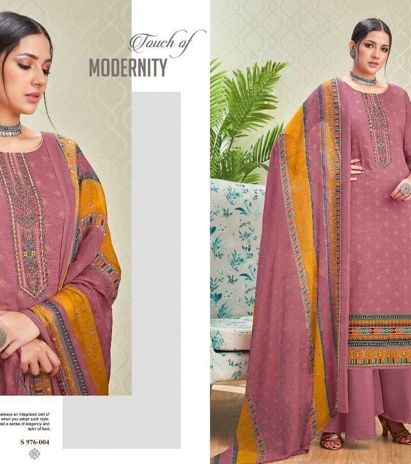 Naureen Harshit Fashion Pure Cambric Cotton Print with Embroidery