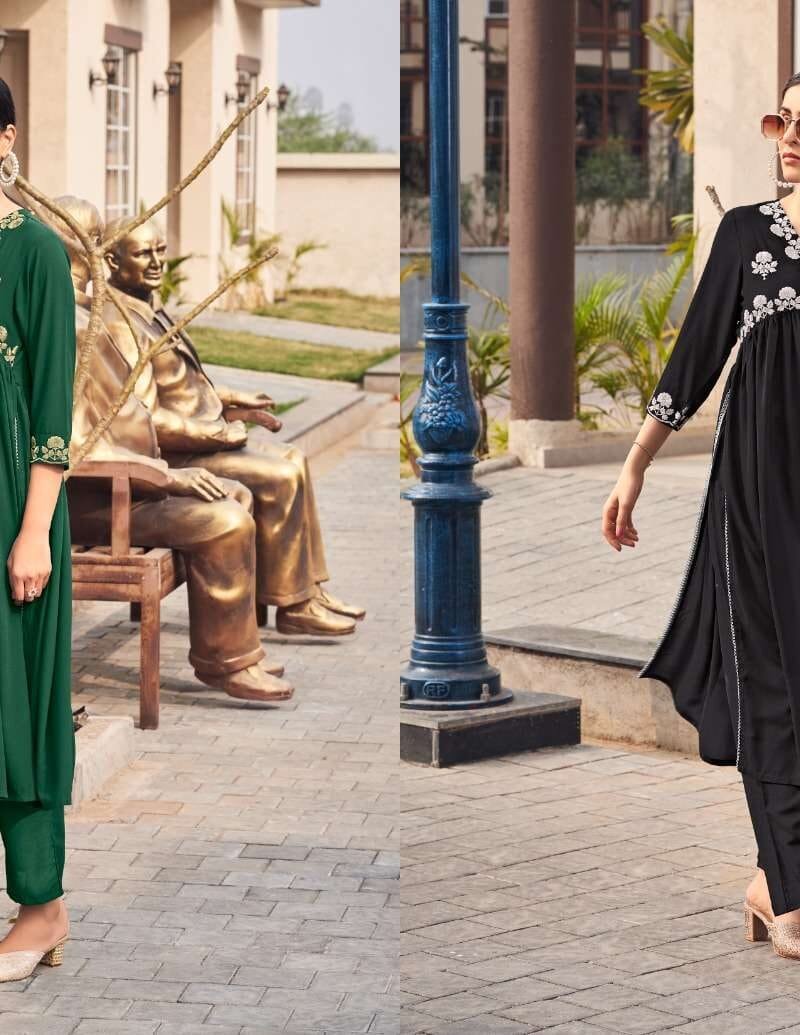 Naveli 100miles Alia Cut Kurti Pant Dupatta Readymade