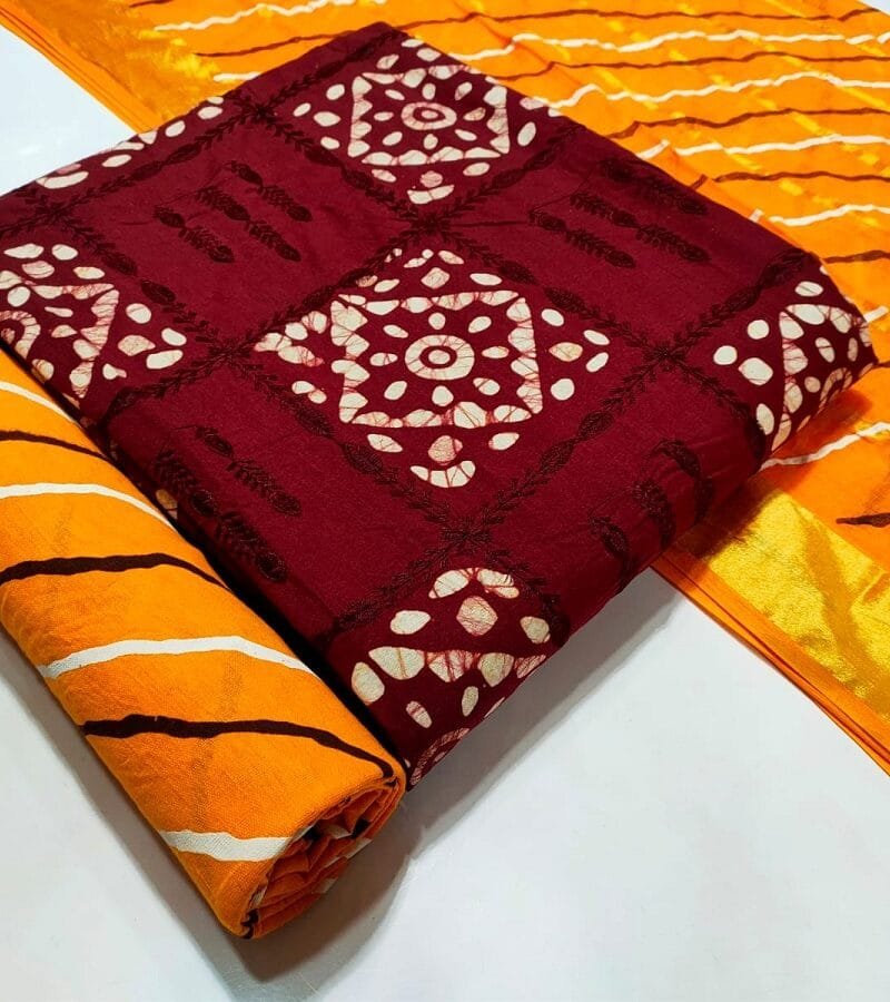 Nemi Wax Batik Leriyu With Work Vol 7 Wholesale Cotton Dress Material