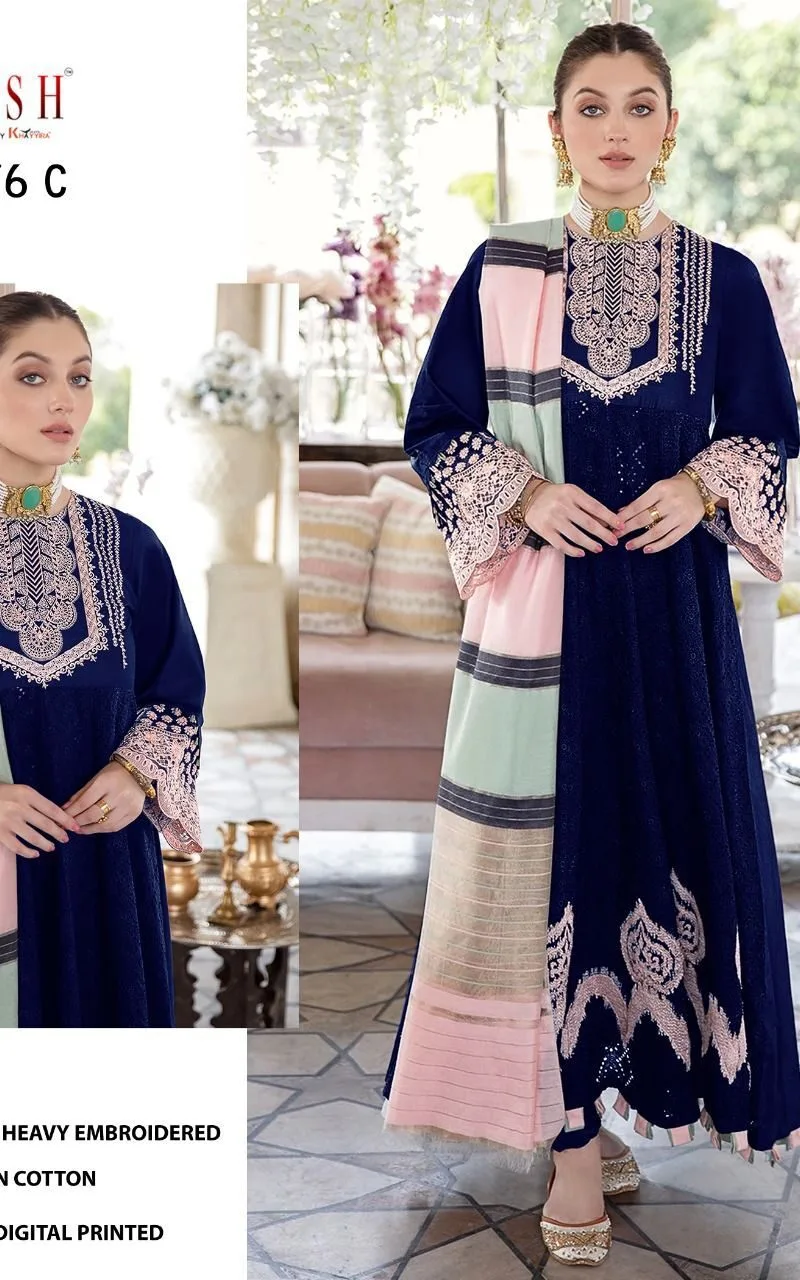 Noor Jahan Z-2076 Zarqash Lawn Cotton Pakistani Salwar Suits