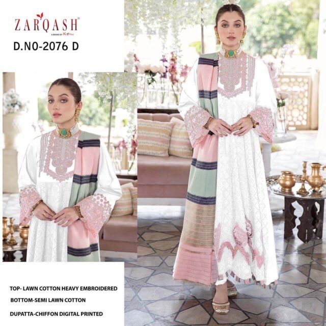 Noor Jahan Z-2076 Zarqash Lawn Cotton Pakistani Salwar Suits