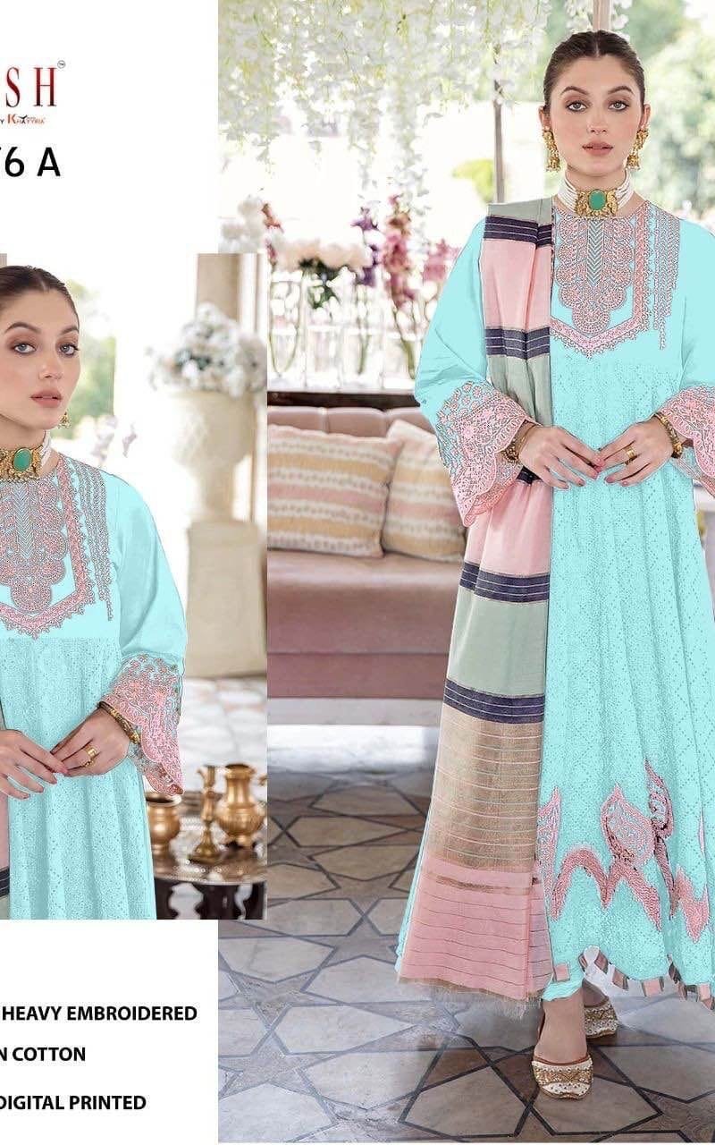 Noor Jahan Z-2076 Zarqash Lawn Cotton Pakistani Salwar Suits
