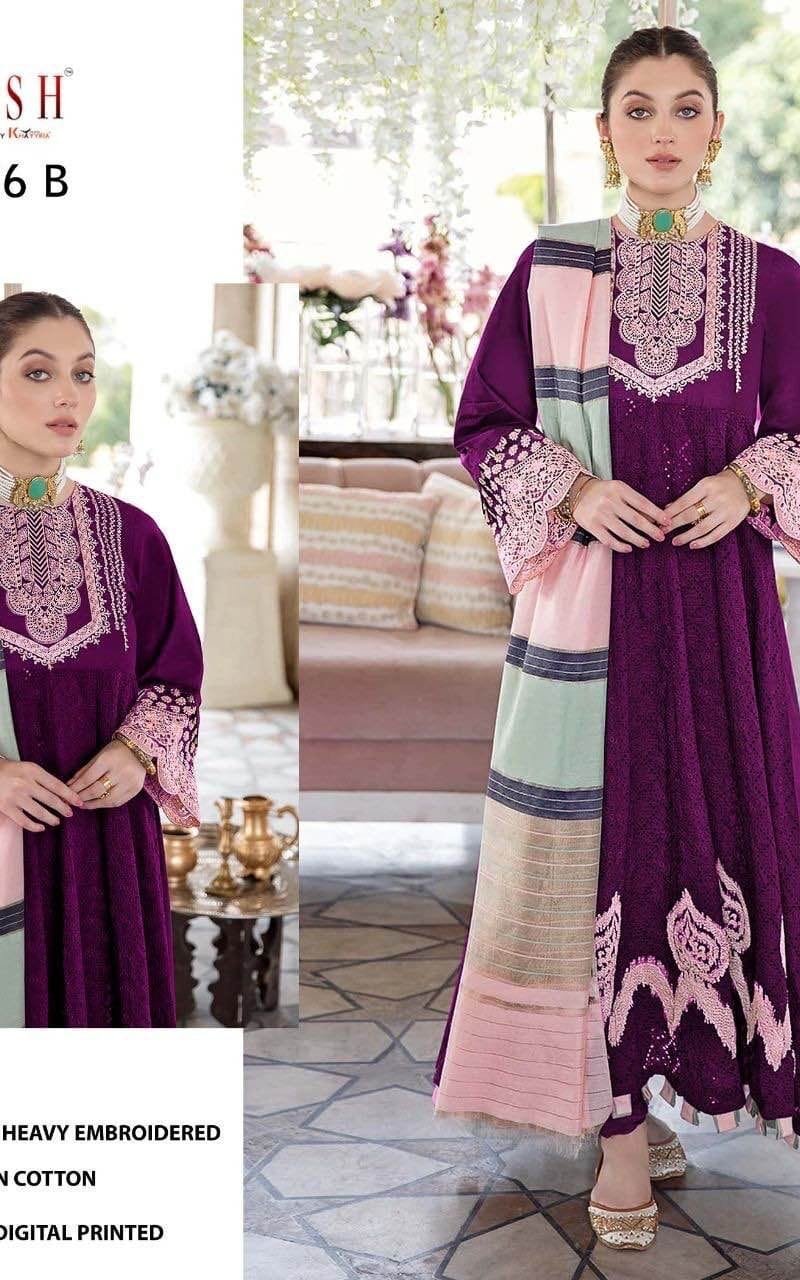 Noor Jahan Z-2076 Zarqash Lawn Cotton Pakistani Salwar Suits