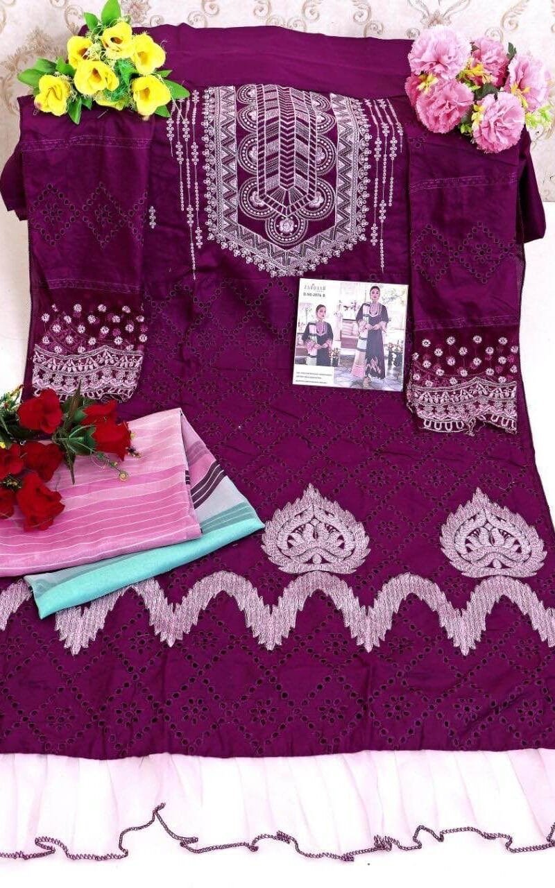 Noor Jahan Z-2076 Zarqash Lawn Cotton Pakistani Salwar Suits