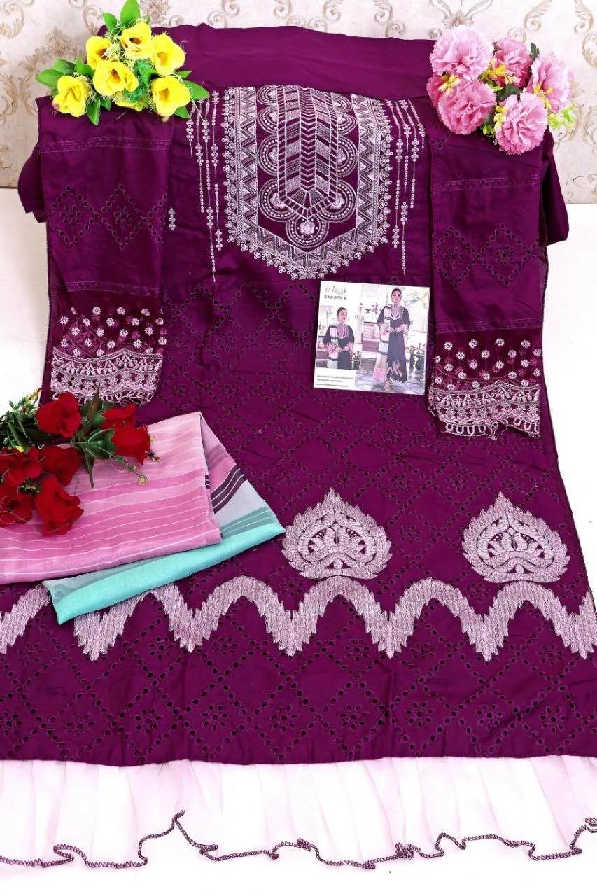 Noor Jahan Z-2076 Zarqash Lawn Cotton Pakistani Salwar Suits