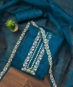 Organza Silk With Multi Sequence Work Wholesale Dress Material