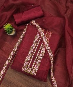 Organza Silk With Multi Sequence Work Wholesale Dress Material