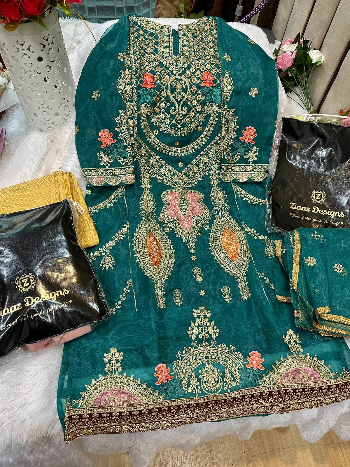 Heavy embroidery cheap suits