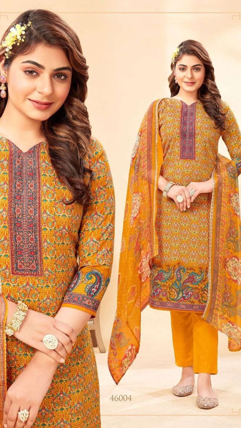 Panjabi Kudi Vol 46 Shiv Gori Silk Mills Wholesale Cotton Dress Material