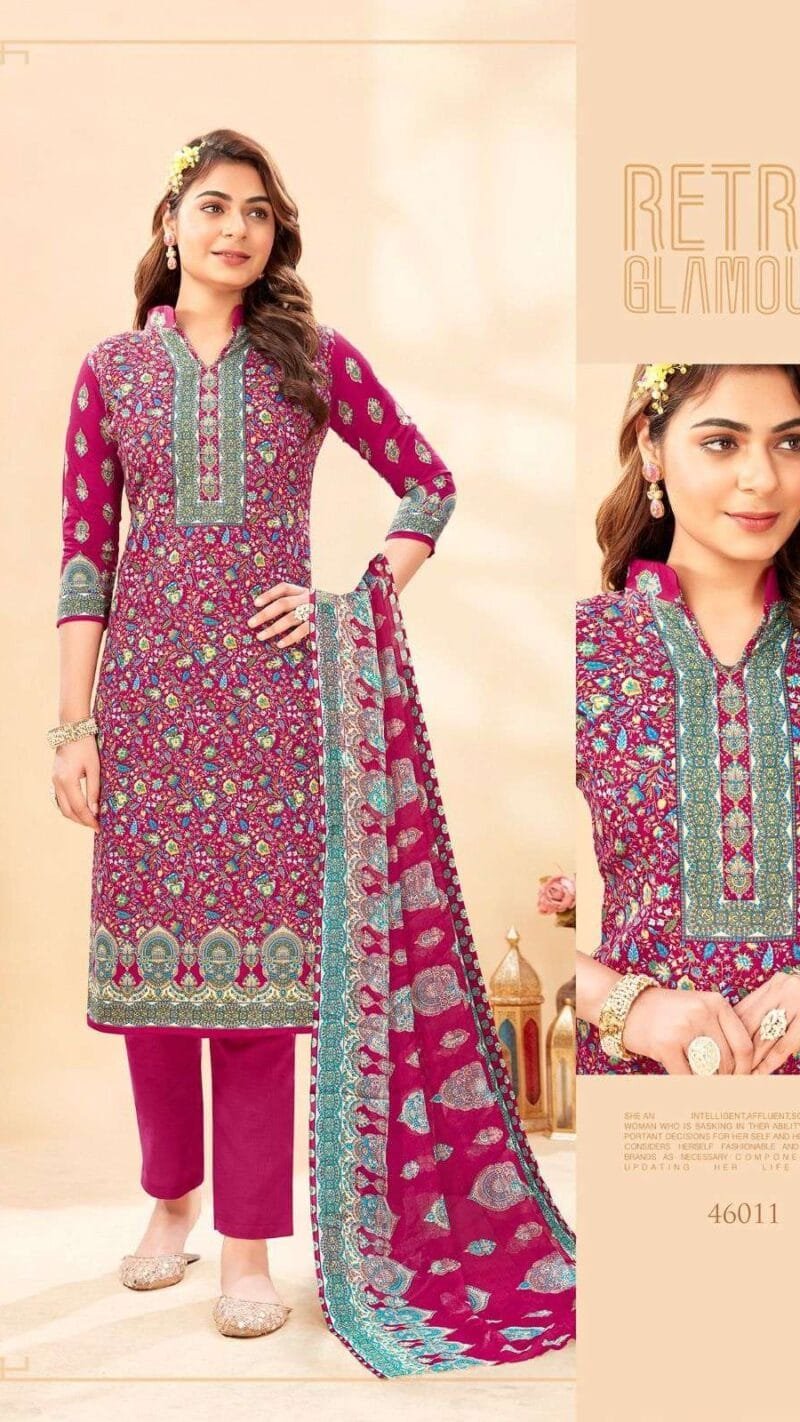 Panjabi Kudi Vol 46 Shiv Gori Silk Mills Wholesale Cotton Dress Material