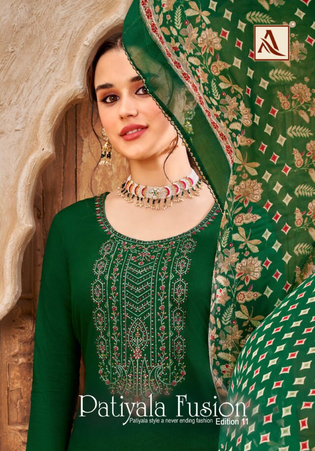 Patiyala Fusion Vol 10 Alok Suit Pure Viscose Reyon Slub Dress Material