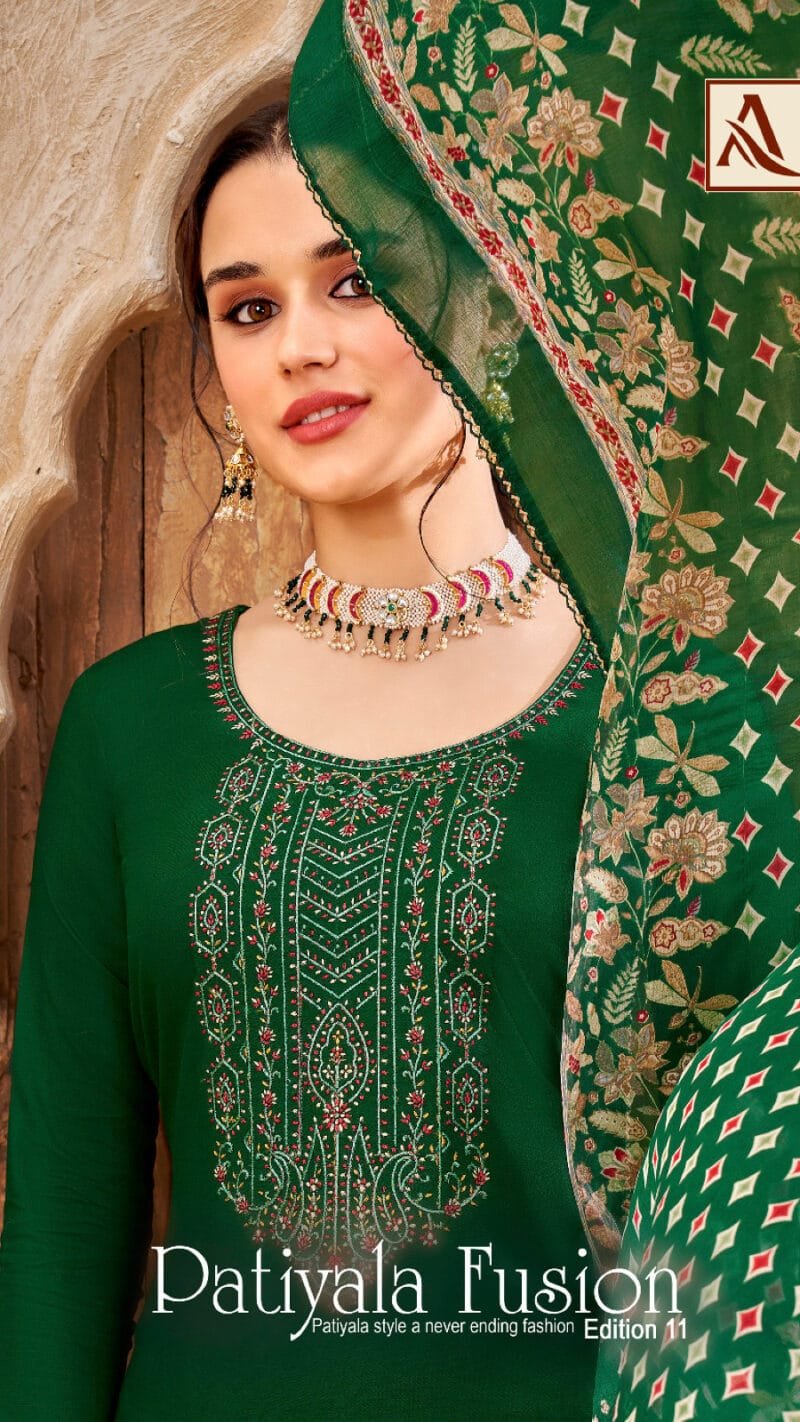 Patiyala Fusion Vol 10 Alok Suit Pure Viscose Reyon Slub Dress Material