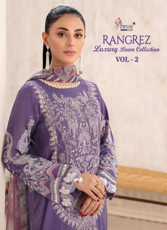 Rangrez Luxcury Lawn Collection Vol 2 Shree Fabs