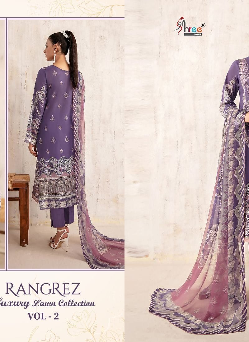 Rangrez Luxcury Lawn Collection Vol 2 Shree Fabs