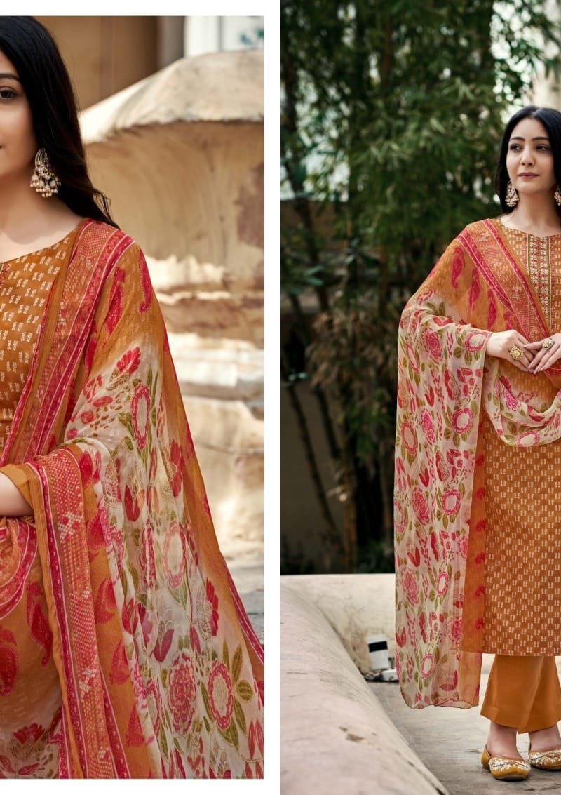 Ruhaani Vol 3 Rk Gold Pure Jam With Embroidery Wholesale Dress Material