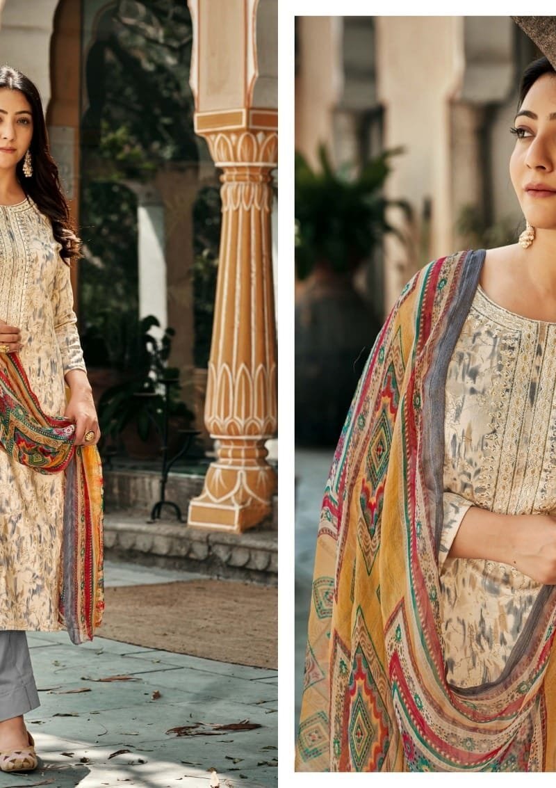 Ruhaani Vol 3 Rk Gold Pure Jam With Embroidery Wholesale Dress Material