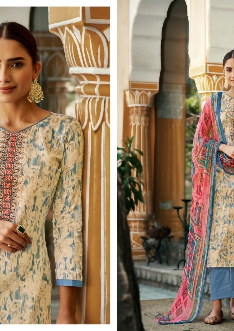 Ruhaani Vol 3 Rk Gold Pure Jam With Embroidery Wholesale Dress Material