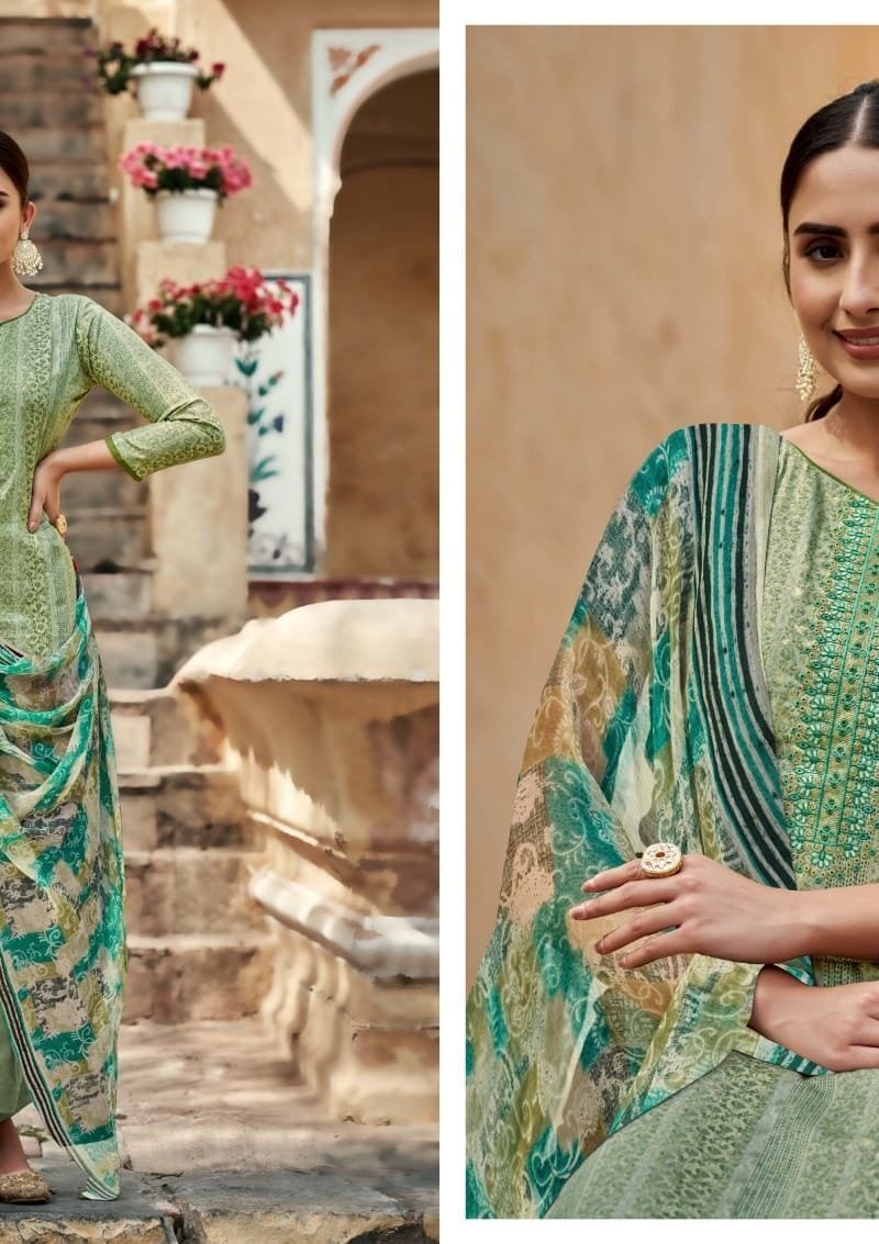 Ruhaani Vol 3 Rk Gold Pure Jam With Embroidery Wholesale Dress Material