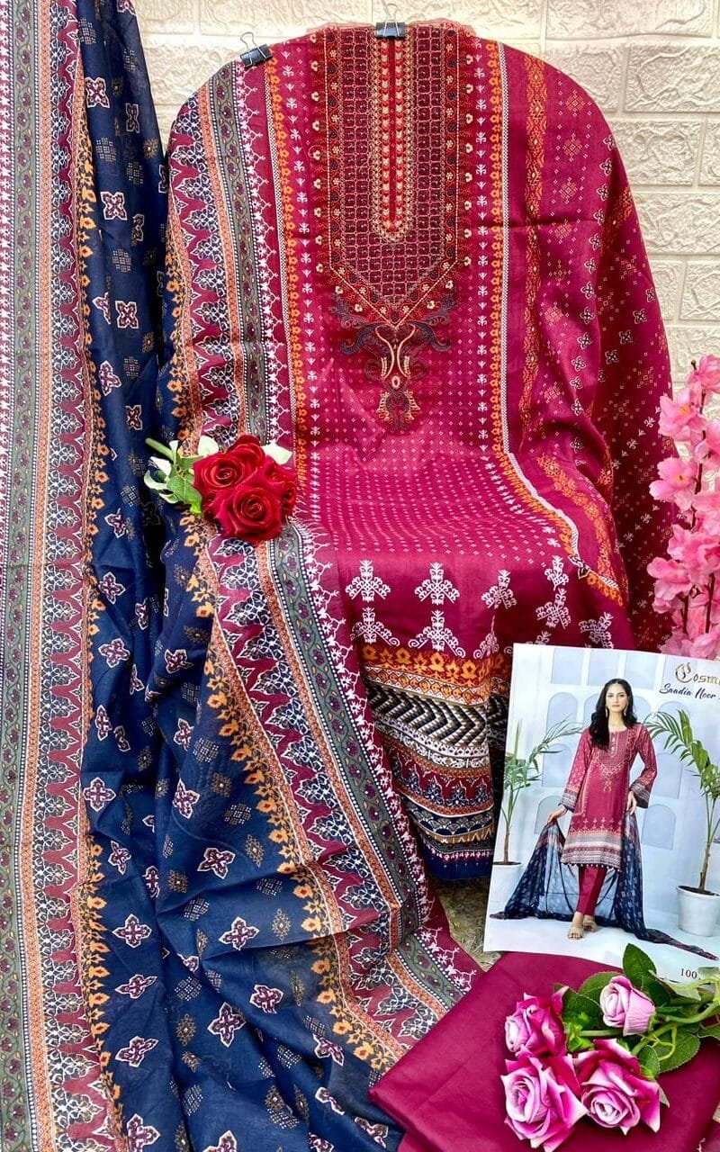 Saadia Noor Vol 1 Cosmos Embroidered Patch Work Collection