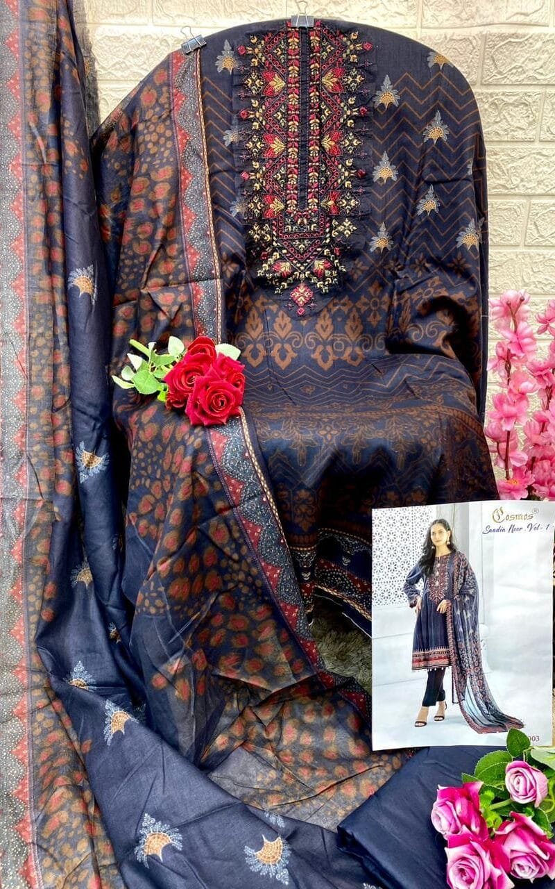 Saadia Noor Vol 1 Cosmos Embroidered Patch Work Collection