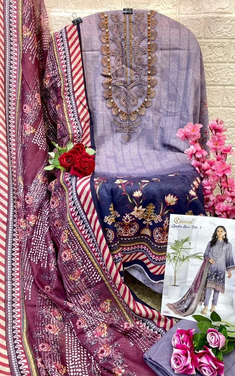 Saadia Noor Vol 1 Cosmos Embroidered Patch Work Collection