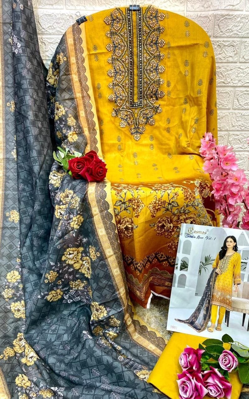 Saadia Noor Vol 1 Cosmos Embroidered Patch Work Collection