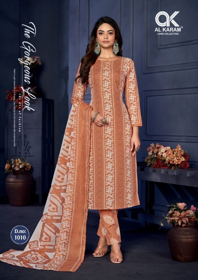 Sahiba Signature Print Al Karam Wholesale Cotton Dress Material