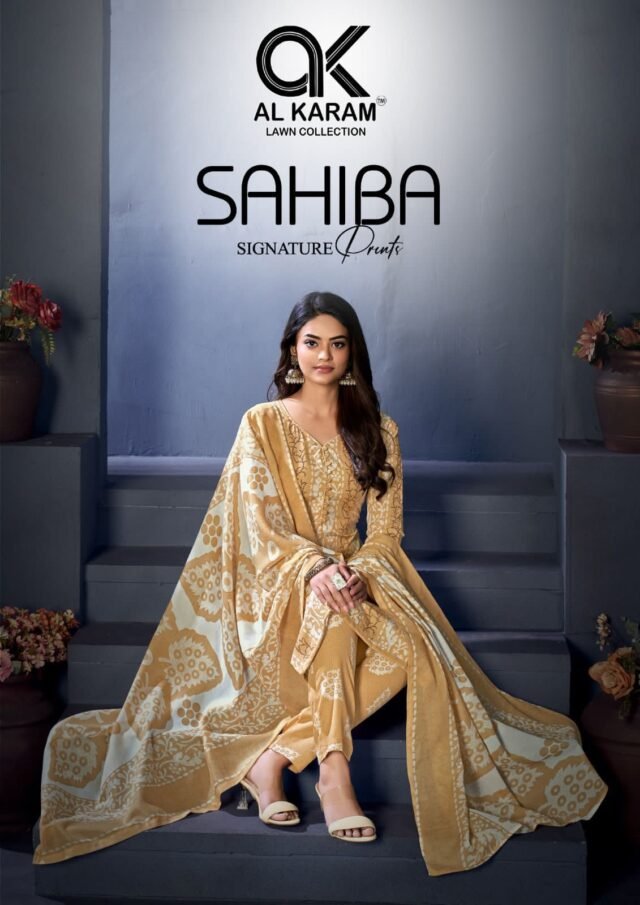 Sahiba Signature Print Al Karam Wholesale Cotton Dress Material