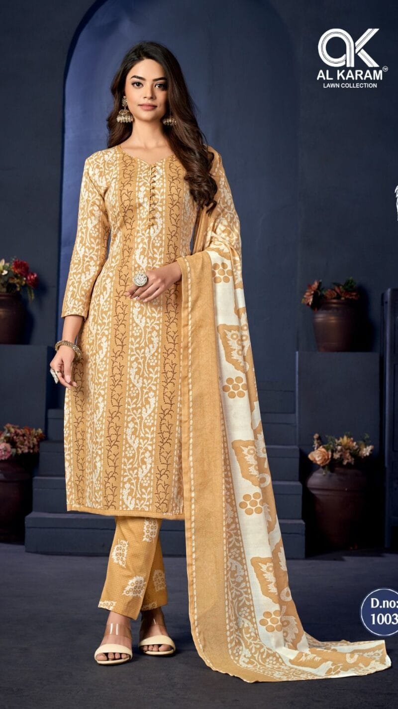 Sahiba Signature Print Al Karam Wholesale Cotton Dress Material