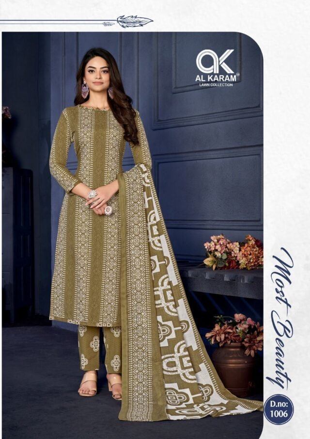 Sahiba Signature Print Al Karam Wholesale Cotton Dress Material