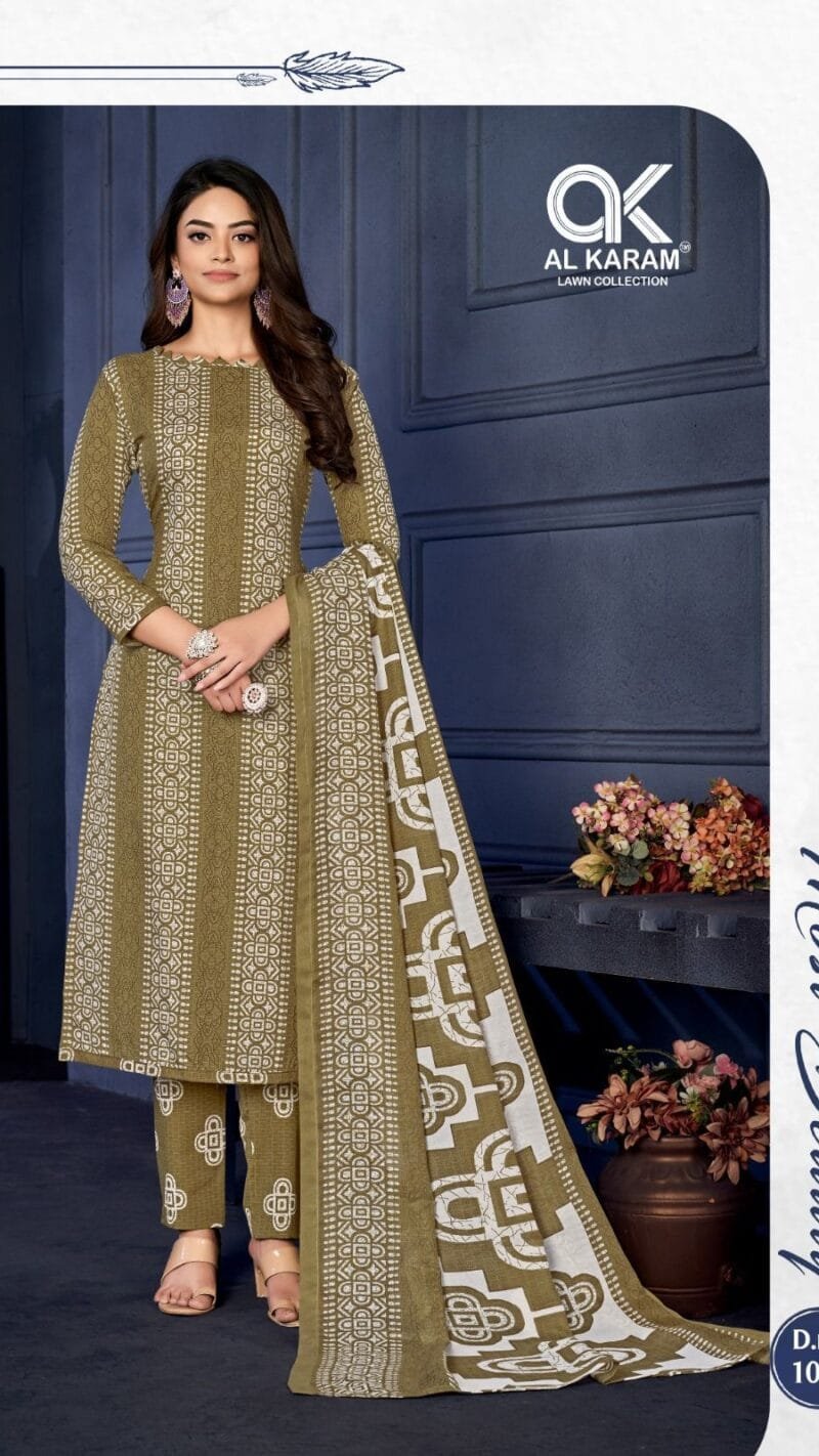 Sahiba Signature Print Al Karam Wholesale Cotton Dress Material