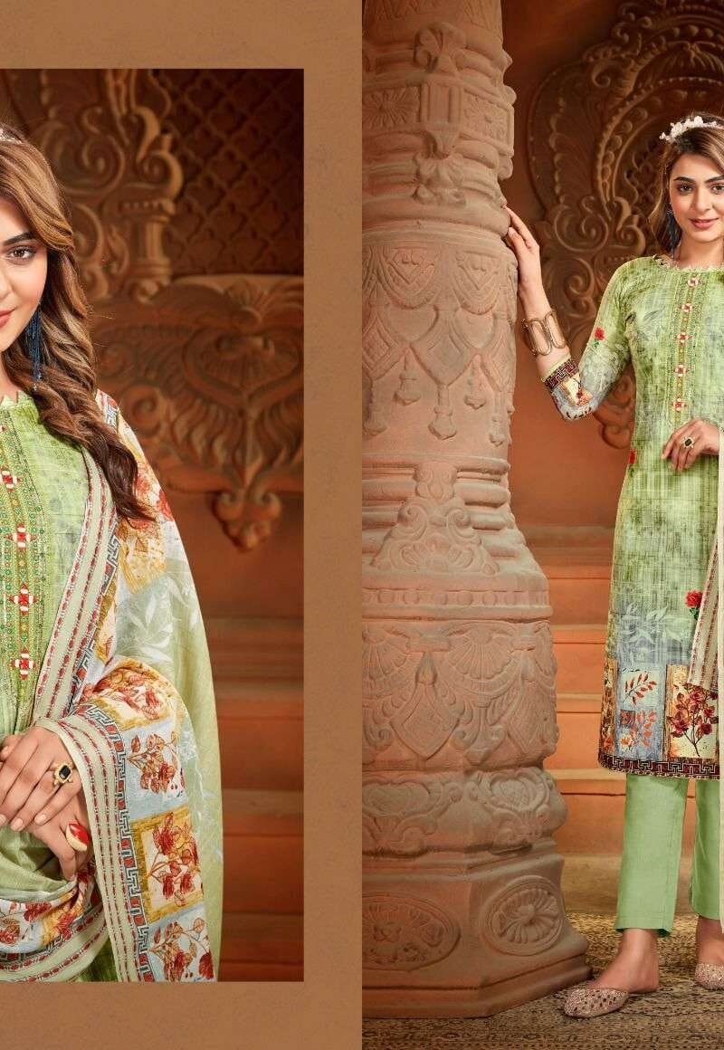 Salma Shiv Gori Silk Mills Reyon Slub Cotton With Hand Work