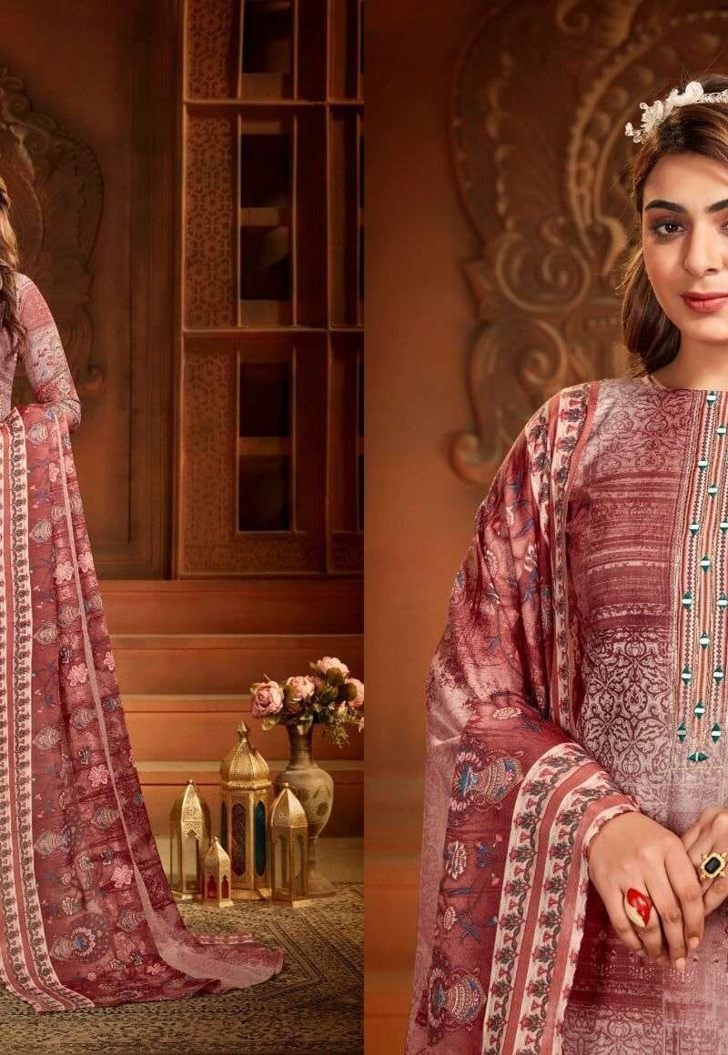 Salma Shiv Gori Silk Mills Reyon Slub Cotton With Hand Work