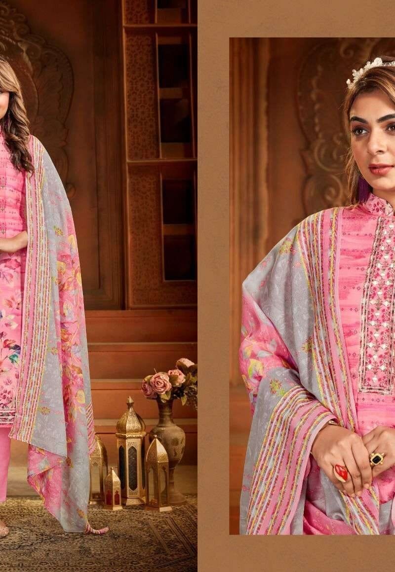 Salma Shiv Gori Silk Mills Reyon Slub Cotton With Hand Work