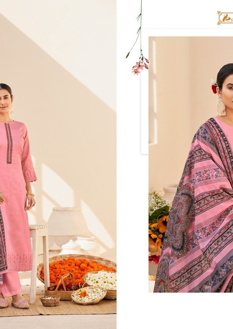 Sara Summer Collection Kesar Pure Jaam Cotton With Nack & Daman Work