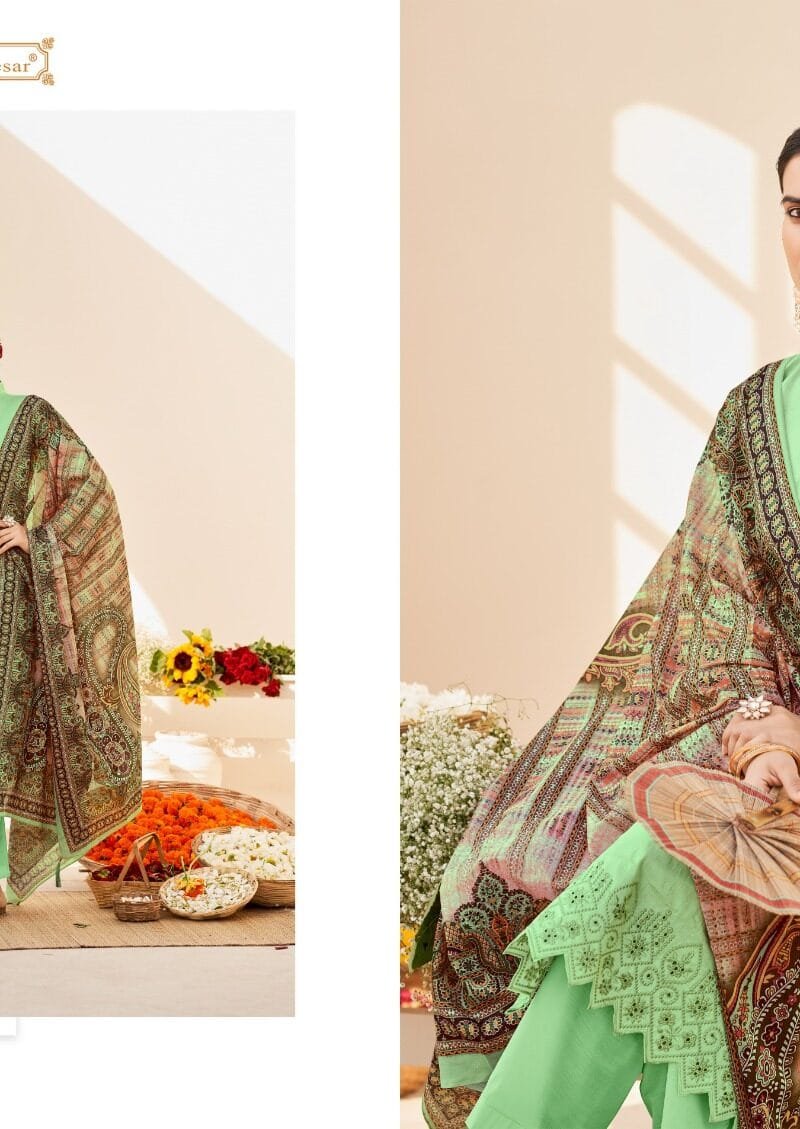 Sara Summer Collection Kesar Pure Jaam Cotton With Nack & Daman Work