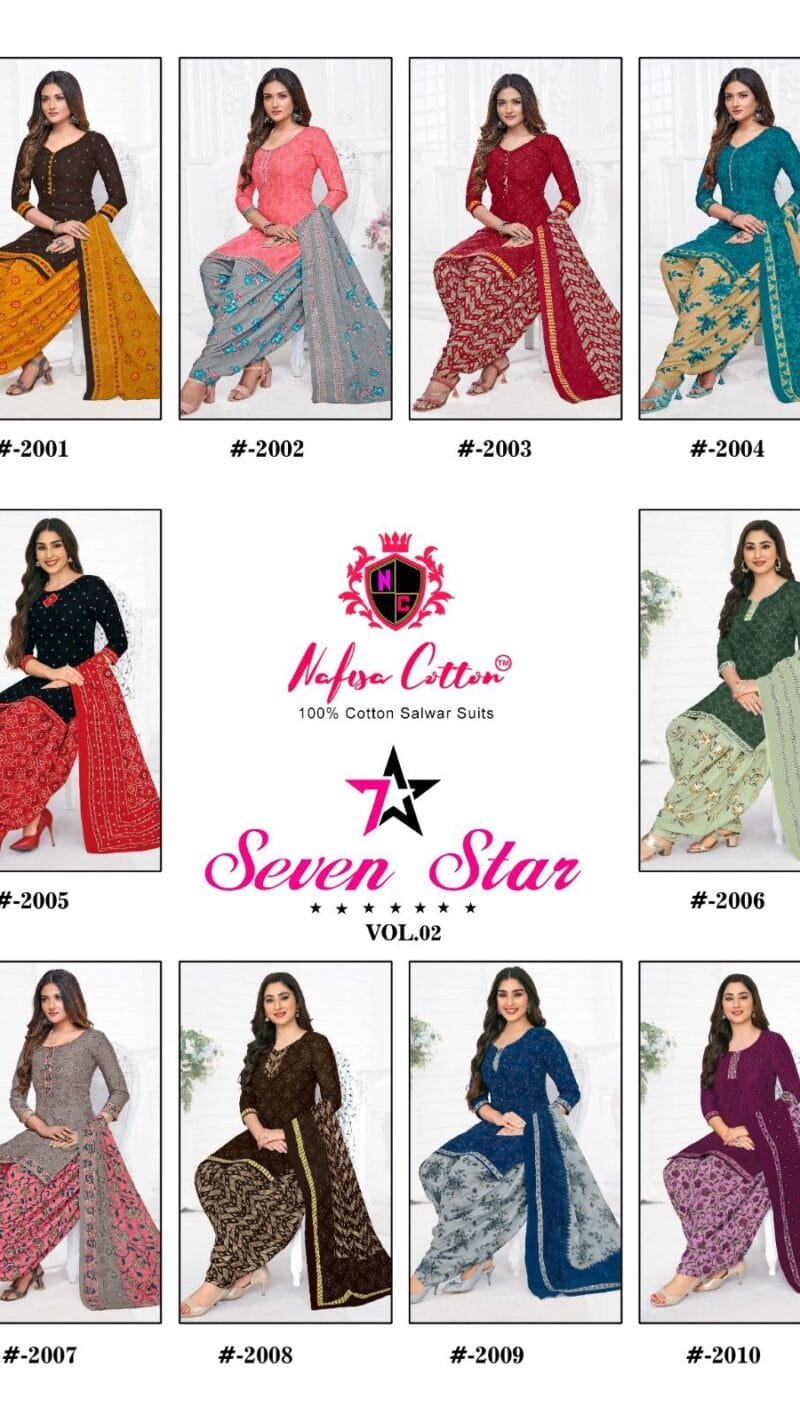 Seven Star Vol 2 Nafisa Cotton Wholesale Cotton Dress Material