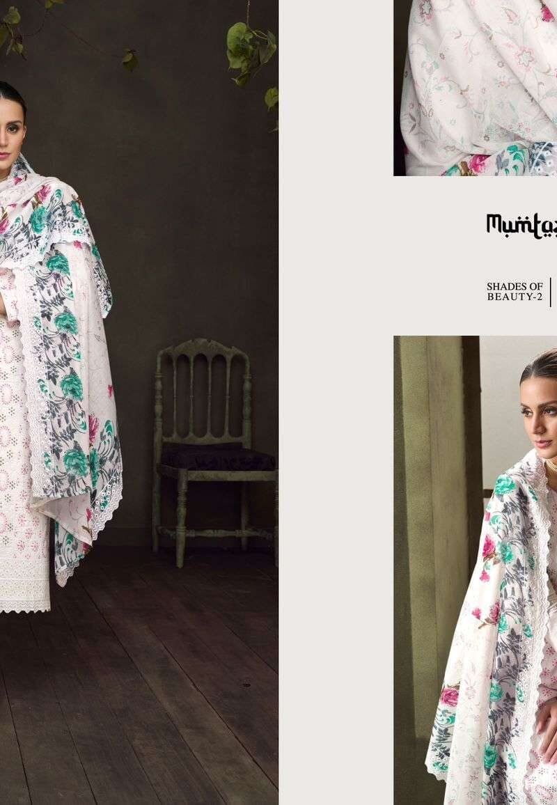 Shades Of Beauty Vol 2 Mumtaz Arts Pure Lawn Lucknowi Embroidery