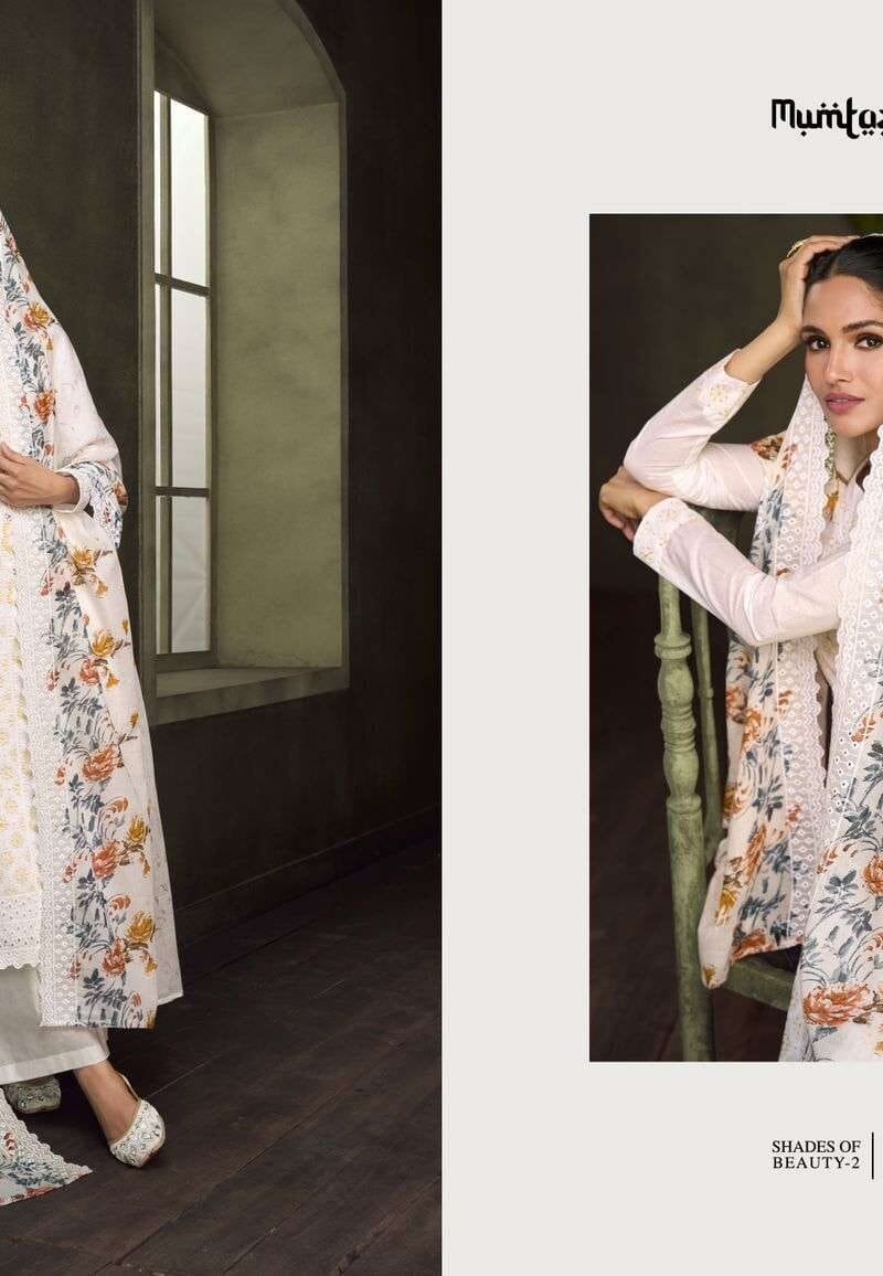 Shades Of Beauty Vol 2 Mumtaz Arts Pure Lawn Lucknowi Embroidery