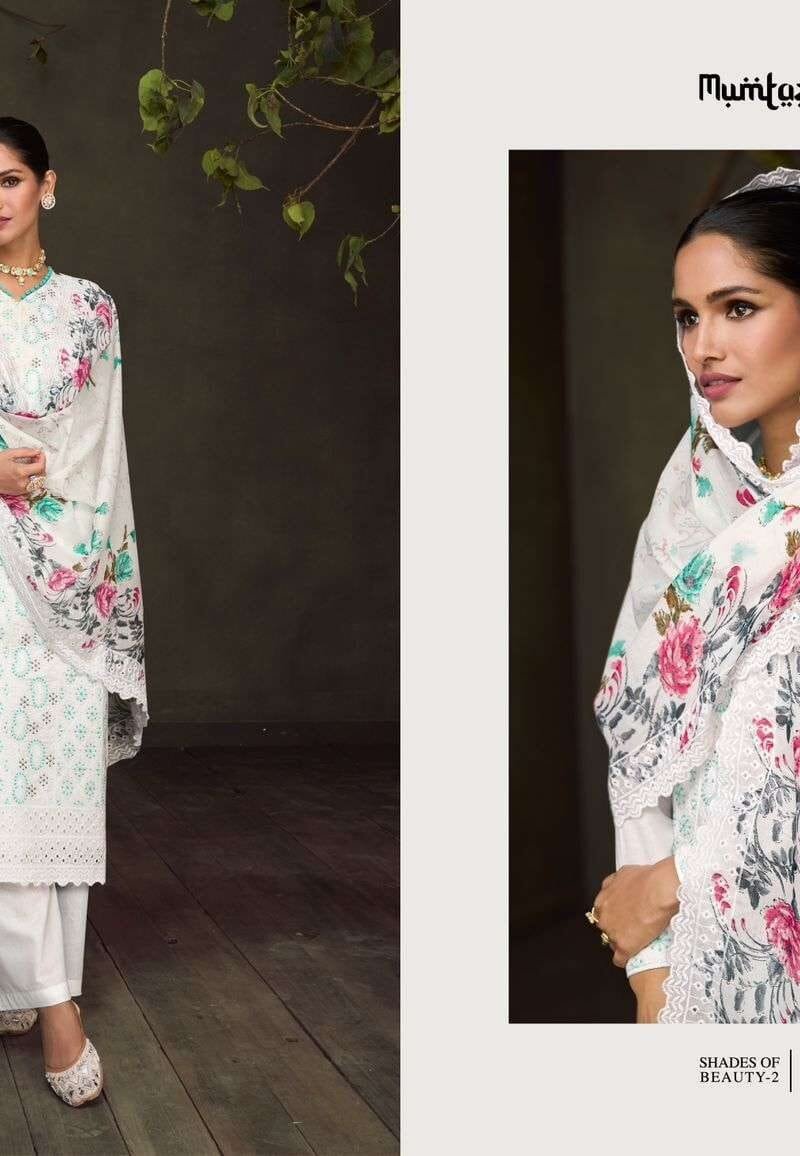 Shades Of Beauty Vol 2 Mumtaz Arts Pure Lawn Lucknowi Embroidery