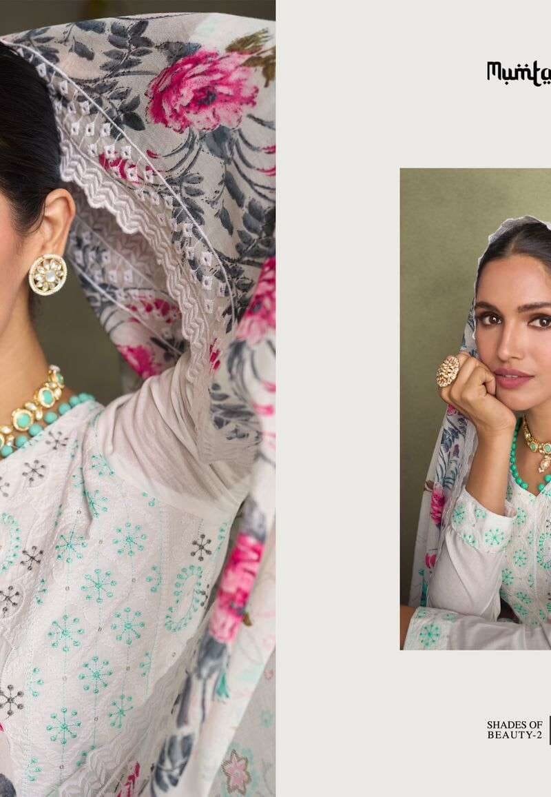 Shades Of Beauty Vol 2 Mumtaz Arts Pure Lawn Lucknowi Embroidery